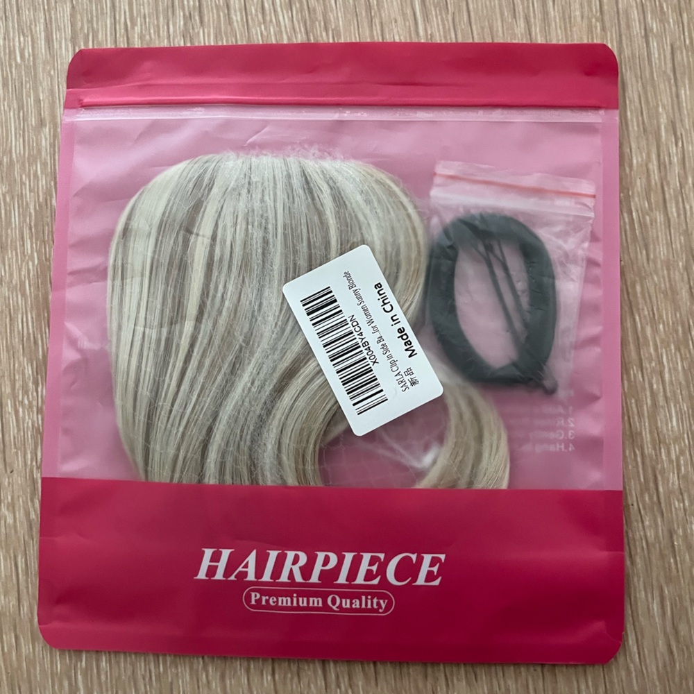Light Blonde Hair Extension - Side Swoop Bangs